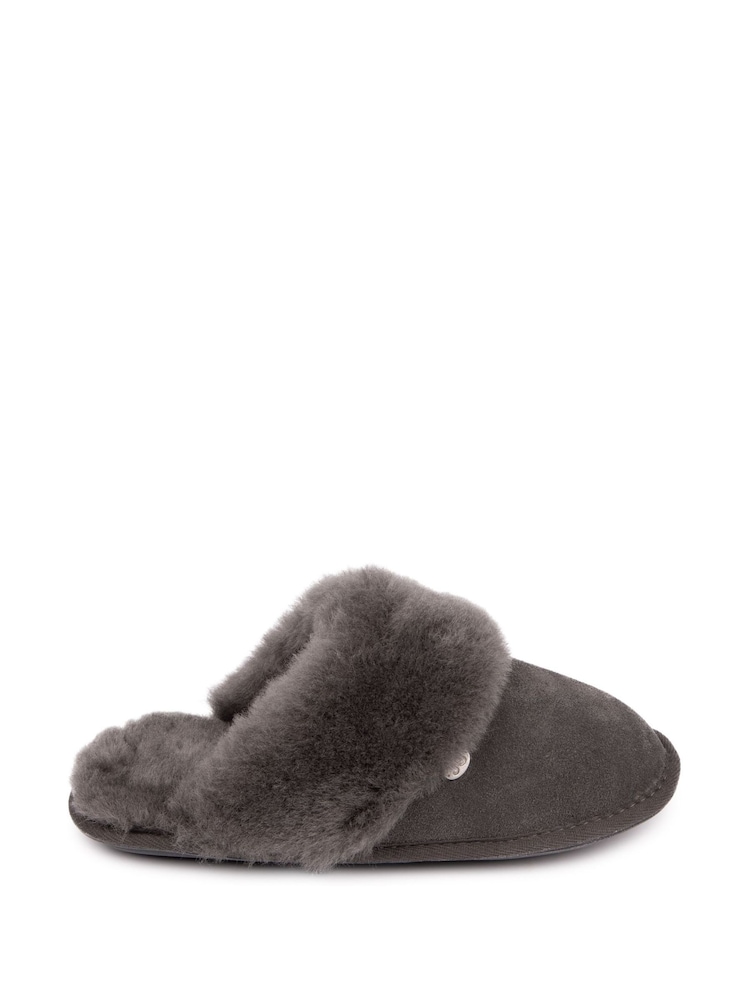 Just Sheepskin Dark Grey Ladies Duchess Slippers - Image 2 of 5