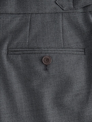 Navy Blue Adjustable Wool Blend Side Adjuster Smart Trousers - Image 9 of 9