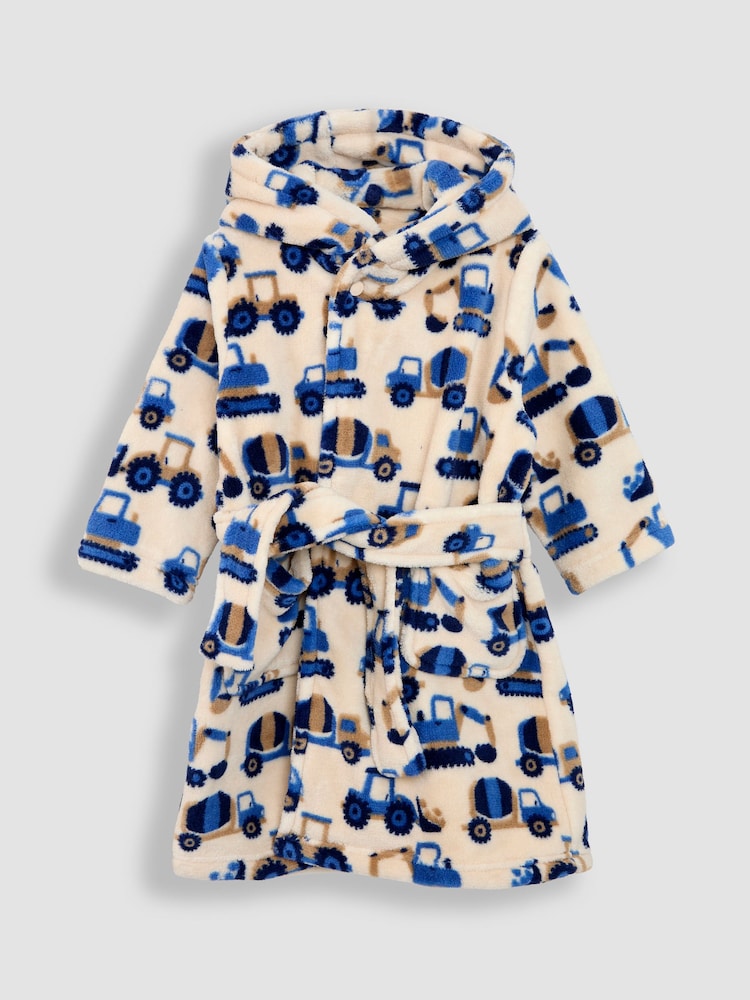 JoJo Maman Bébé Stone Tractor Printed Dressing Gown - Image 1 of 5