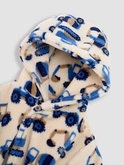JoJo Maman Bébé Stone Tractor Printed Dressing Gown - Image 3 of 5