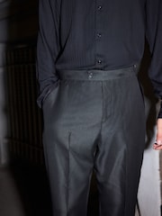 Черный - EDIT Tape Detail Wide Leg Tuxedo Trousers - Image 3 of 9