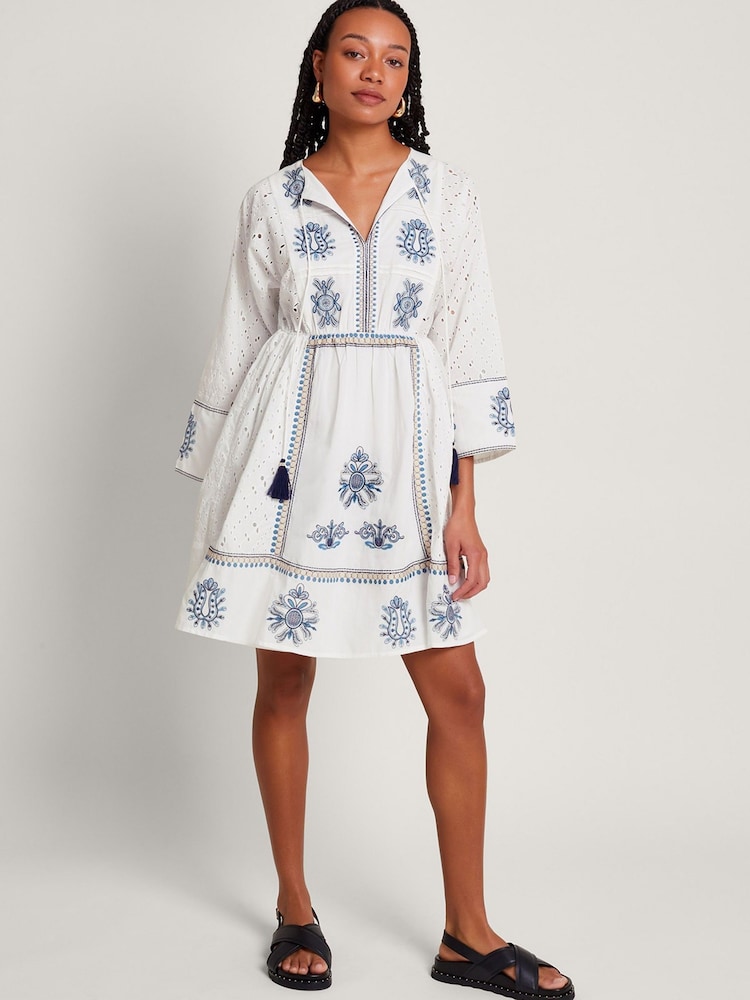 Monsoon bestickter Katie-Kaftan aus 100% Baumwolle - Bild 1 von 5