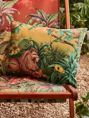 Joe Browns Green Regal Lion Reversible Garden Cushion - Image 1 of 5