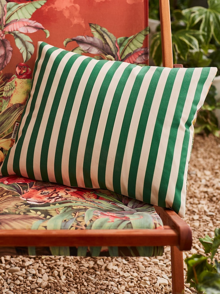 Joe Browns Green Regal Lion Reversible Garden Cushion - Image 2 of 5