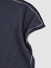 Reiss Navy Marasusa Reversible Silk Pocket Square - Image 4 of 5