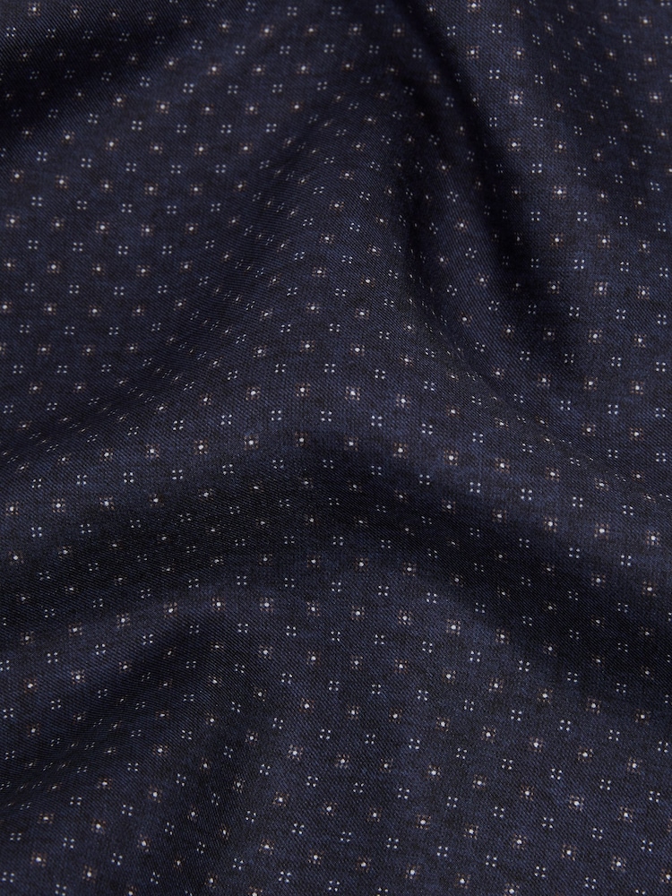 Reiss Navy Marasusa Reversible Silk Pocket Square - Image 5 of 5