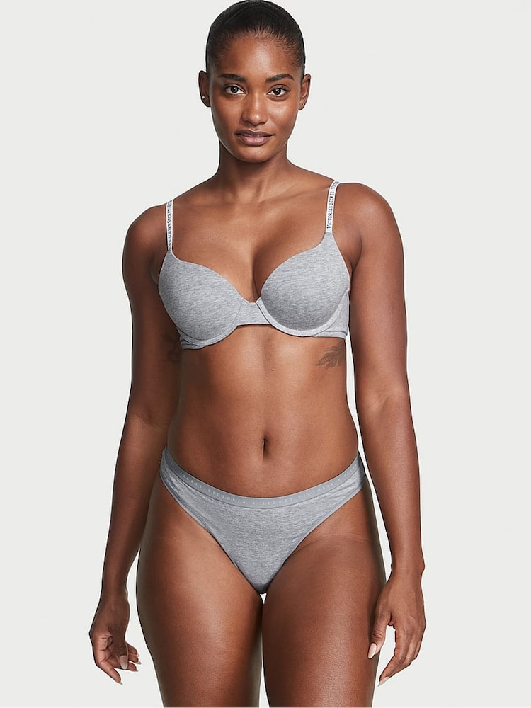 Victoria's Secret Grey Heather Thong Knickers - Image 1 of 3 Victoria's Secret Grey Heather Thong Knickers - Image 1 of 3