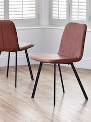 Julian Bowen Set of 2 Brown Goya Dining Chairs - Image 1 of 5