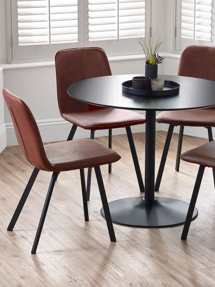 Julian Bowen Set of 2 Brown Goya Dining Chairs - Image 2 of 5