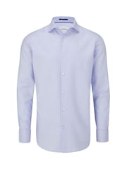 Skopes Blue 100% Cotton Double Cuff Dobby Shirt - Image 4 of 6