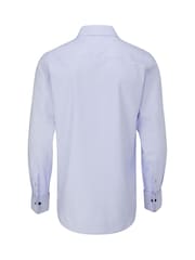 Skopes Blue 100% Cotton Double Cuff Dobby Shirt - Image 5 of 6