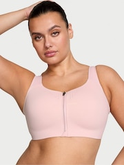 Victoria's Secret Chalk Rose Pink Strappy Back Front Close Featherweight Max High Support Sports Bra - Image 1 of 5