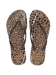 Havaianas Slim Natural Animal Print Sandals - Image 1 of 6