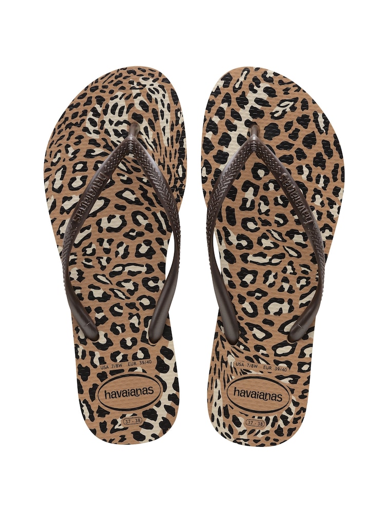 Havaianas Slim Natural Animal Print Sandals - Image 1 of 6