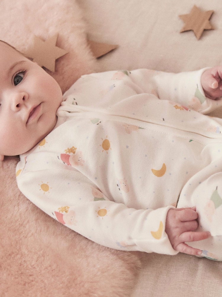 MORI White Peppa Pig Print Clever Zip Sleepsuit - Image 2 of 3