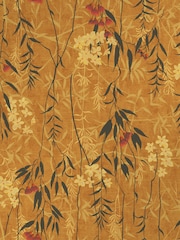 Graham & Brown Yellow Obassia Silk Wallpaper Sample - Image 2 of 3