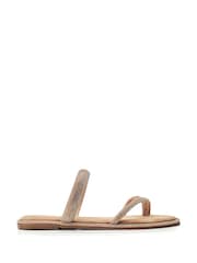 Moda in Pelle Ottie Toe Loop Glitz Sliders - Image 1 of 4