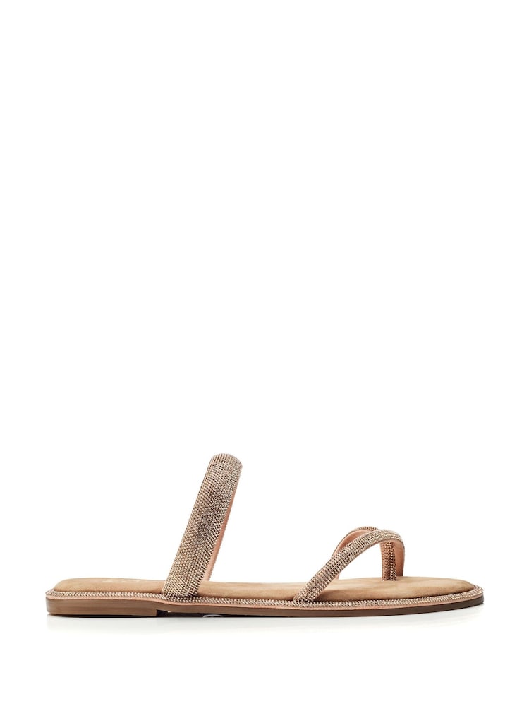 Moda in Pelle Ottie Toe Loop Glitz Sliders - Image 1 of 4