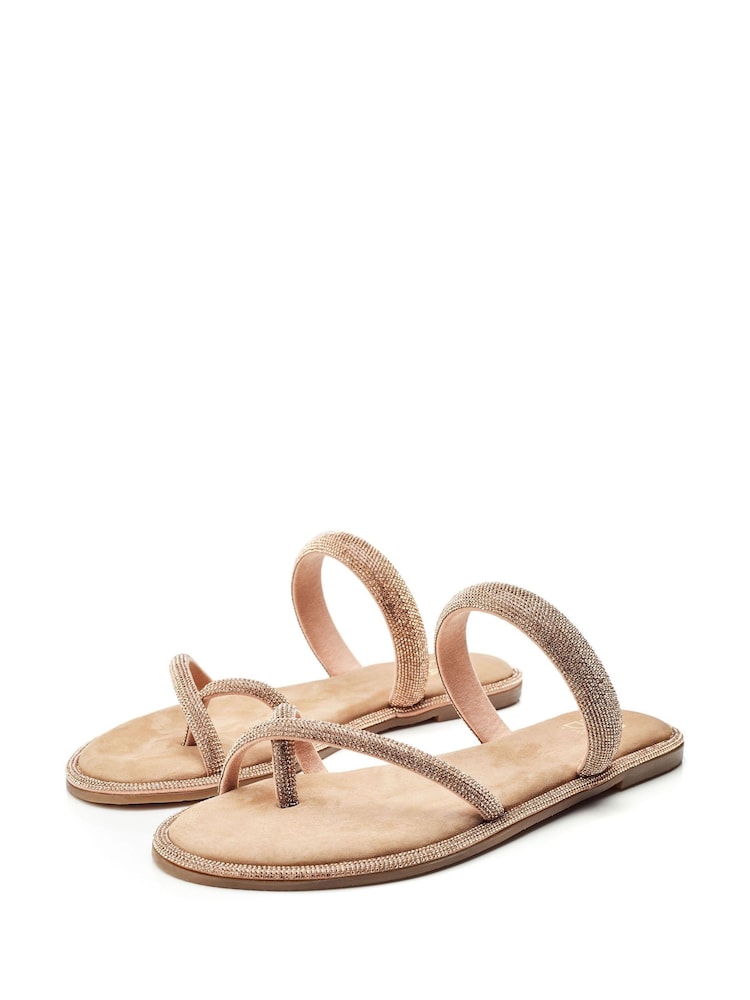 Moda in Pelle Ottie Toe Loop Glitz Sliders - Image 2 of 4