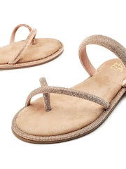 Moda in Pelle Ottie Toe Loop Glitz Sliders - Image 4 of 4