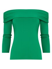 Joe Browns Green Slim Fit Bardot Jersey Top - Image 5 of 5