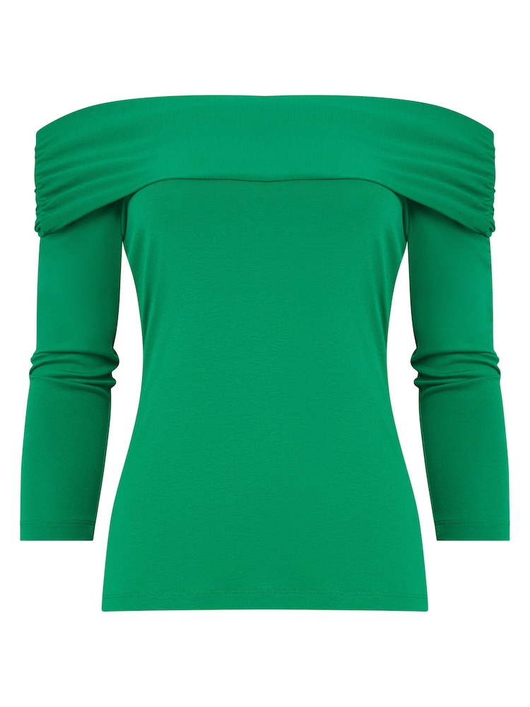 Joe Browns Green Slim Fit Bardot Jersey Top - Image 5 of 5