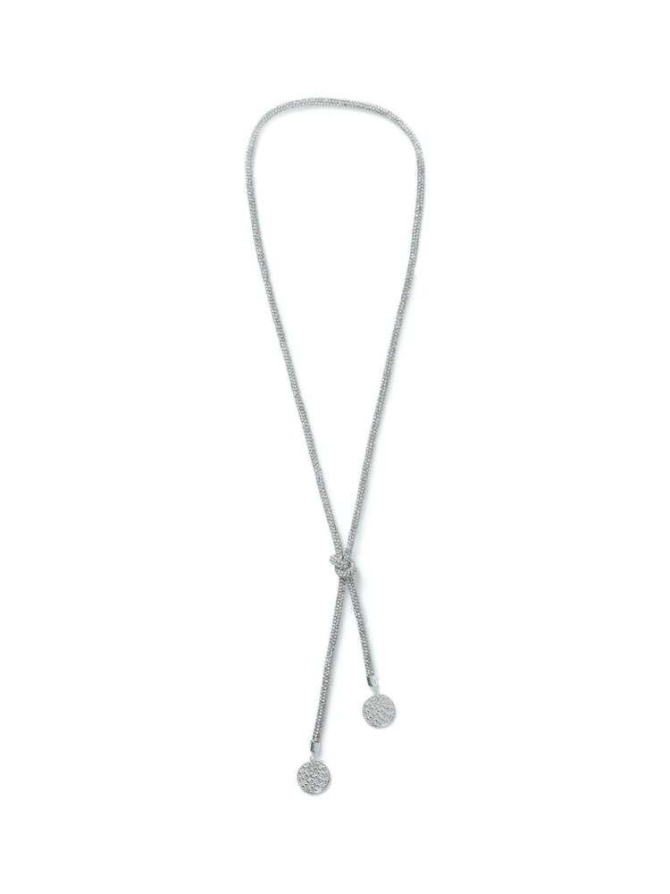 Aela Silver Tone Stone Tube Lariat Necklace - Image 1 of 2