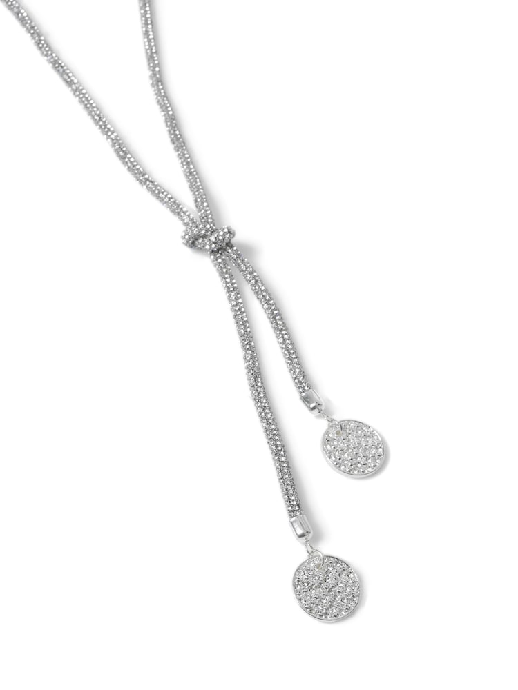 Aela Silver Tone Stone Tube Lariat Necklace - Image 2 of 2