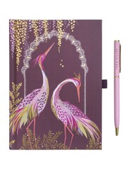 Sara Miller Purple Haveli Garden B6 Notebook And Pen - Image 2 of 3
