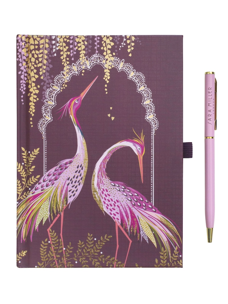 Sara Miller Purple Haveli Garden B6 Notebook And Pen - Image 2 of 3