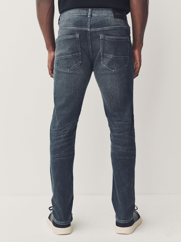 Charcoal Grey Skinny Fit Authentic Stretch Denim Jeans - Image 4 of 11
