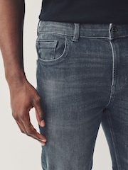 Charcoal Grey Skinny Fit Authentic Stretch Denim Jeans - Image 5 of 11