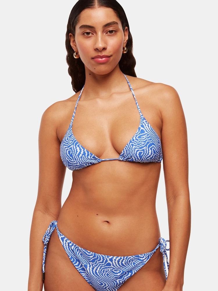 Whistles Blue Ripple Wave Bikini Bottoms - Image 1 of 5 Whistles Blue Ripple Wave Bikini Bottoms - Image 1 of 5