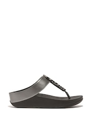 FitFlop Halo Toe Post Black Sandals - Image 1 of 8