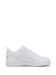 Puma White Off Youth Boys Rebound V6 Lo Sneakers Trainers - Image 1 of 6
