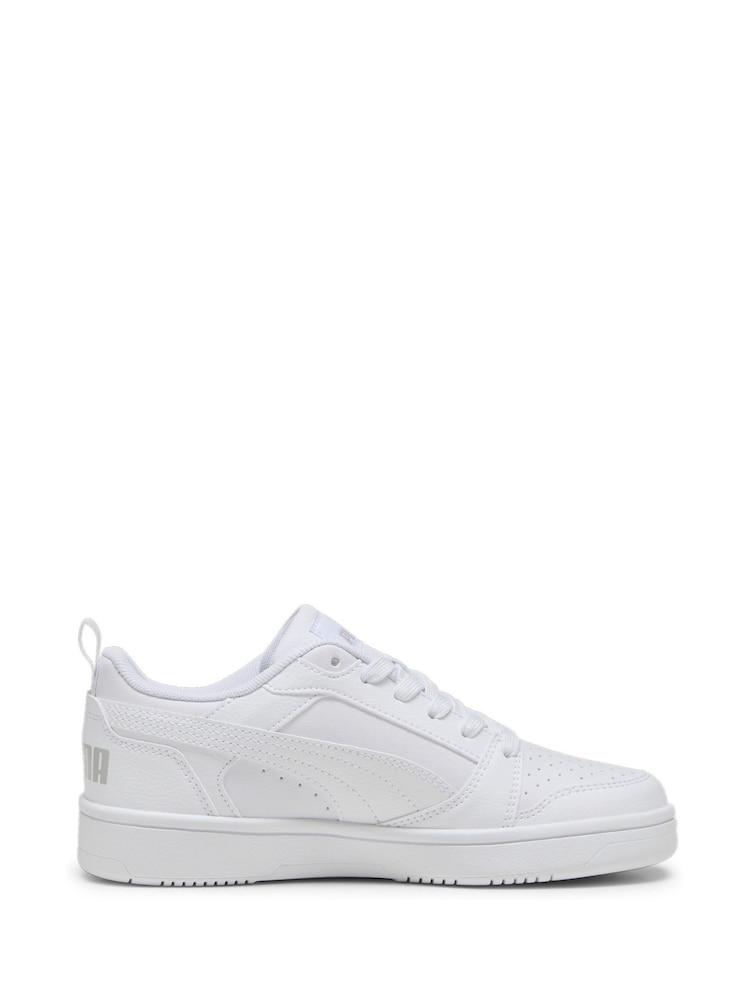 Puma White Off Youth Boys Rebound V6 Lo Sneakers Trainers - Image 1 of 6