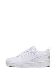Puma White Off Youth Boys Rebound V6 Lo Sneakers Trainers - Image 2 of 6