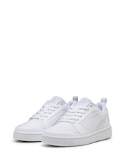 Puma White Off Youth Boys Rebound V6 Lo Sneakers Trainers - Image 3 of 6