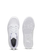 Puma White Off Youth Boys Rebound V6 Lo Sneakers Trainers - Image 4 of 6
