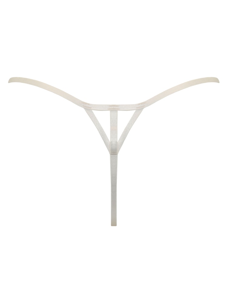 Pour Moi White India Bold Floral Embroidery Thongs - Image 4 of 4