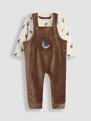 JoJo Maman Bébé Fawn Duck Applique Dungarees And Top Set - Image 1 of 6