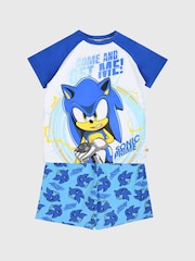 Brand Threads Blue Boys Sonic Prime Short 100% Cotton Pyjama Set - Image 1 of 4