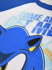 Brand Threads Blue Boys Sonic Prime Short 100% Cotton Pyjama Set - Image 2 of 4