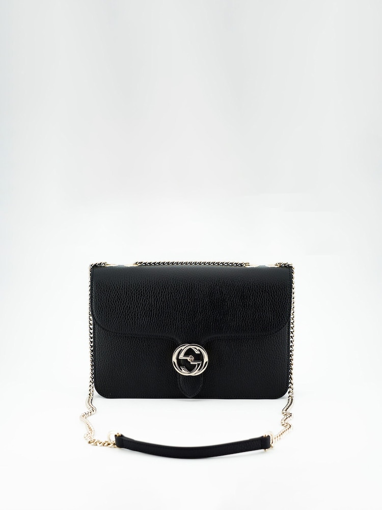 Gucci Calf Leather Dollar Black Shoulder Bag - Image 1 of 6