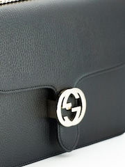 Gucci Calf Leather Dollar Black Shoulder Bag - Image 4 of 6