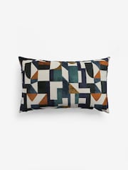 Navy Blue Cut Velvet Eero Cushion - Image 3 of 5