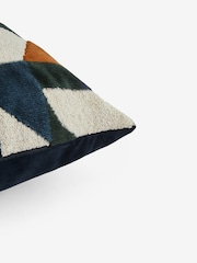 Navy Blue Cut Velvet Eero Cushion - Image 5 of 5