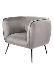 Pacific Dove Grey Lucca Velvet Chair - Image 2 of 6