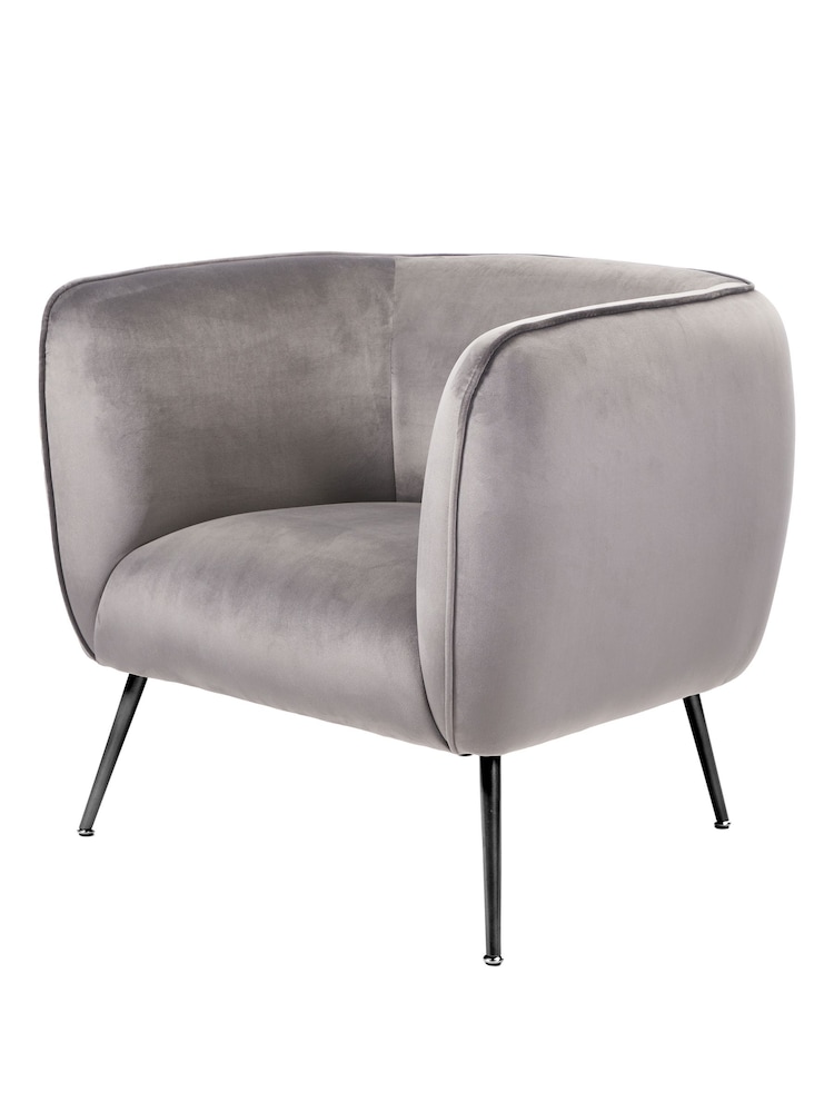 Pacific Dove Grey Lucca Velvet Chair - Image 2 of 6