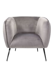 Pacific Dove Grey Lucca Velvet Chair - Image 3 of 6